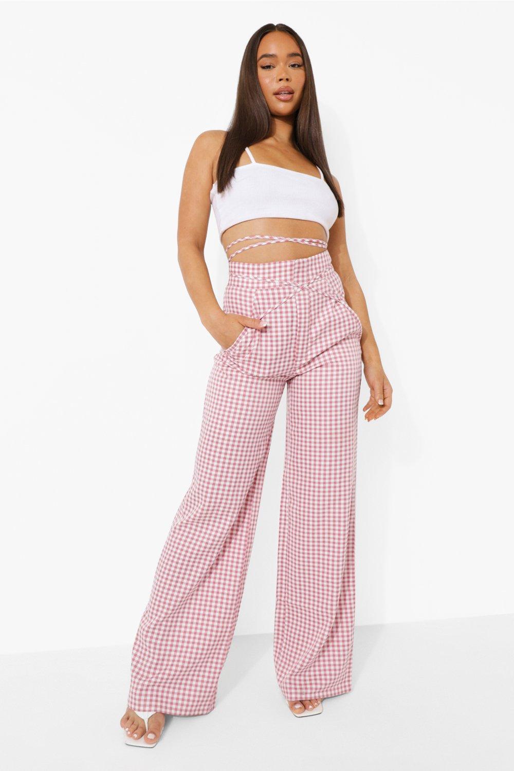 Scalloped Hem Lace Top & Wide Leg Pants