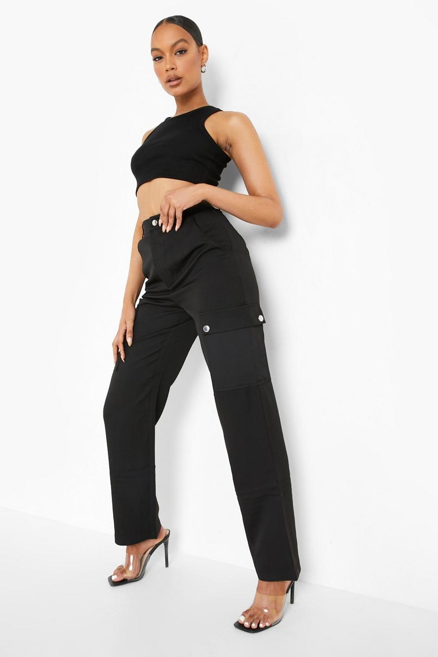 Black Relaxed Cargo Trouser image number 1