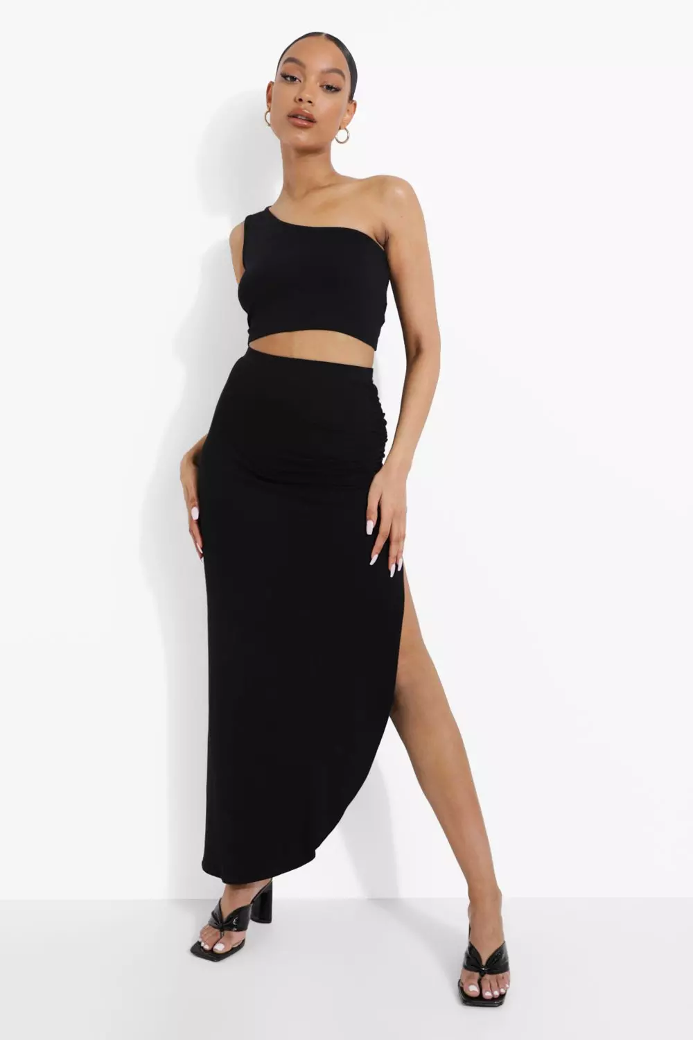 Ruched jersey outlet skirt