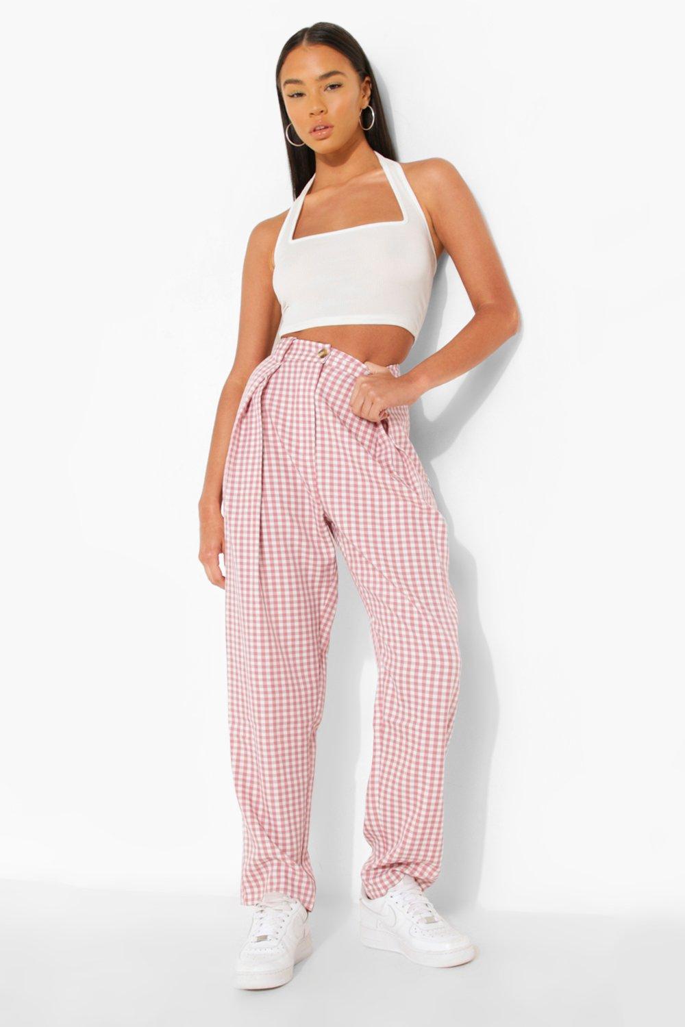 Gingham deals tapered trousers