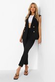 Black Tailored Spit Front Trousers