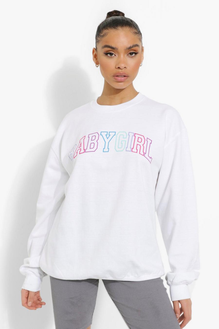 White Babygirl Oversize sweatshirt image number 1
