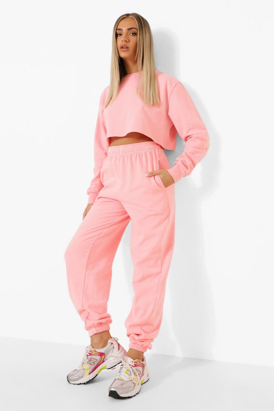 Coral Overdyed Oversized Neon Joggers image number 1