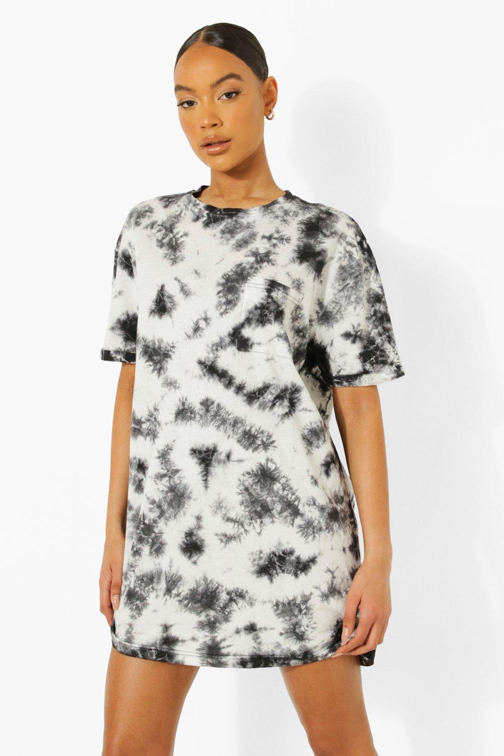 black tie dye tshirt dress