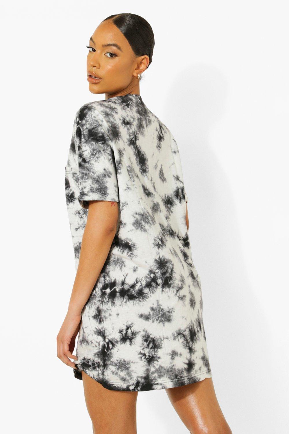 black tie dye tshirt dress