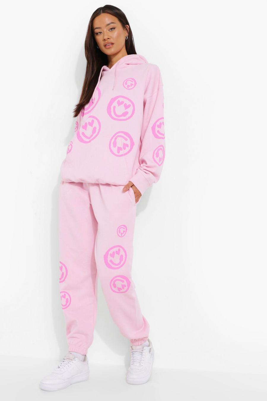 Light pink Oversized Heart Face Joggers image number 1