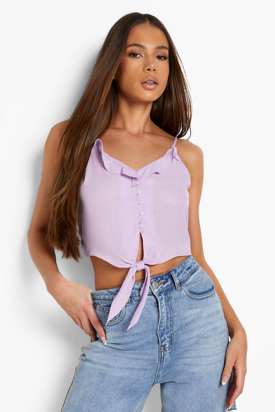 Lilac Button Up Cami Top image number 1