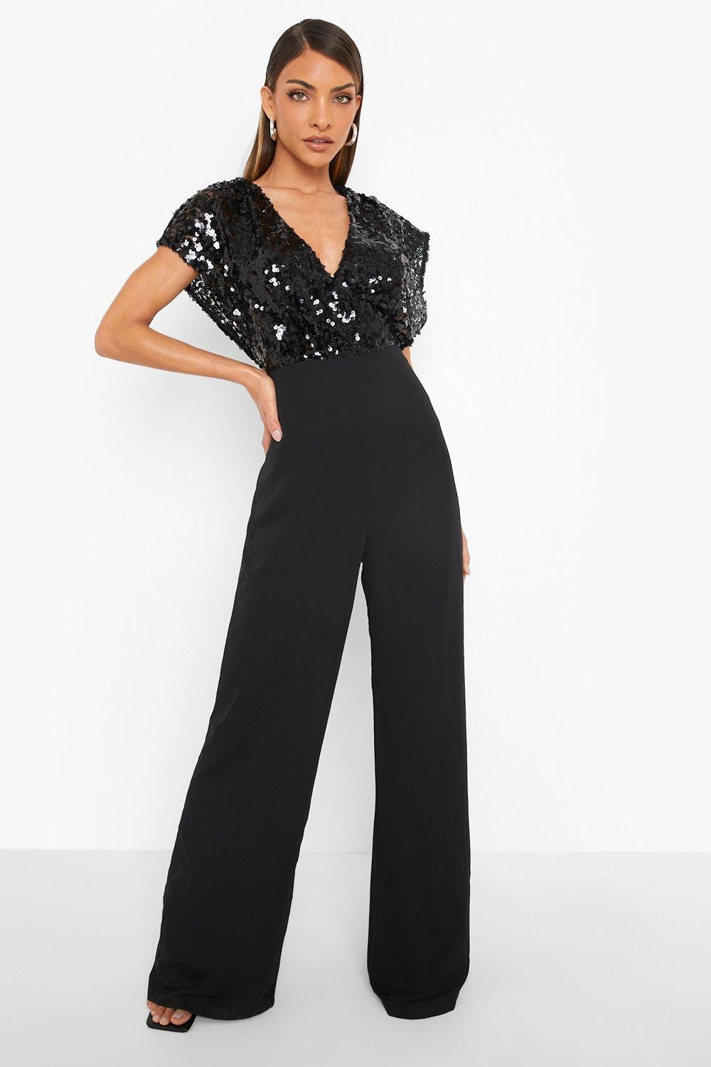 Boohoo store sequin jumpsuit