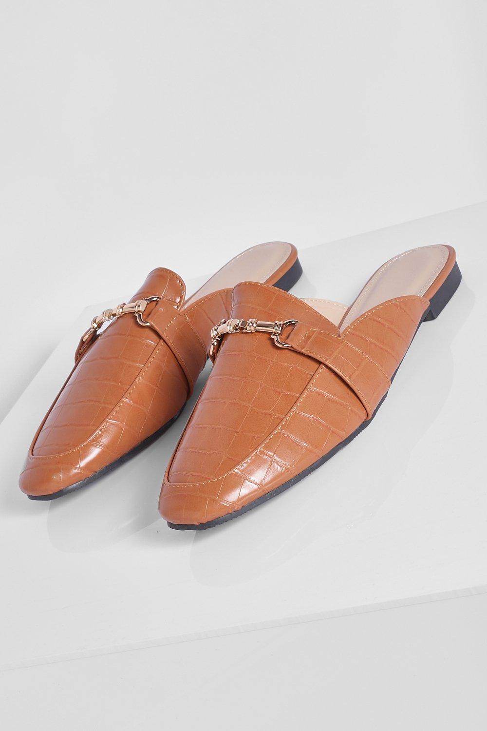 Tan store loafer mules