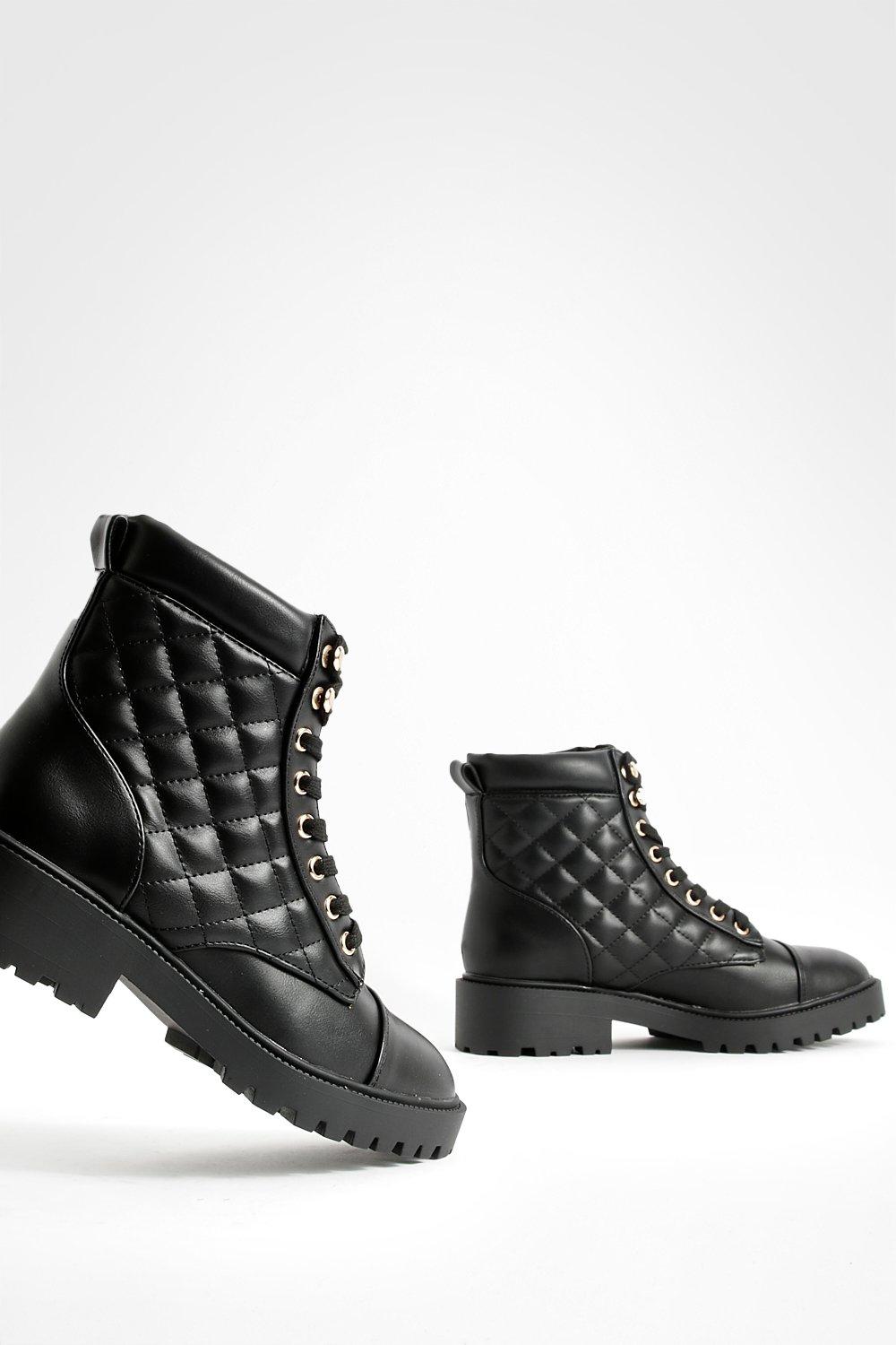 Quilted Combat Boots