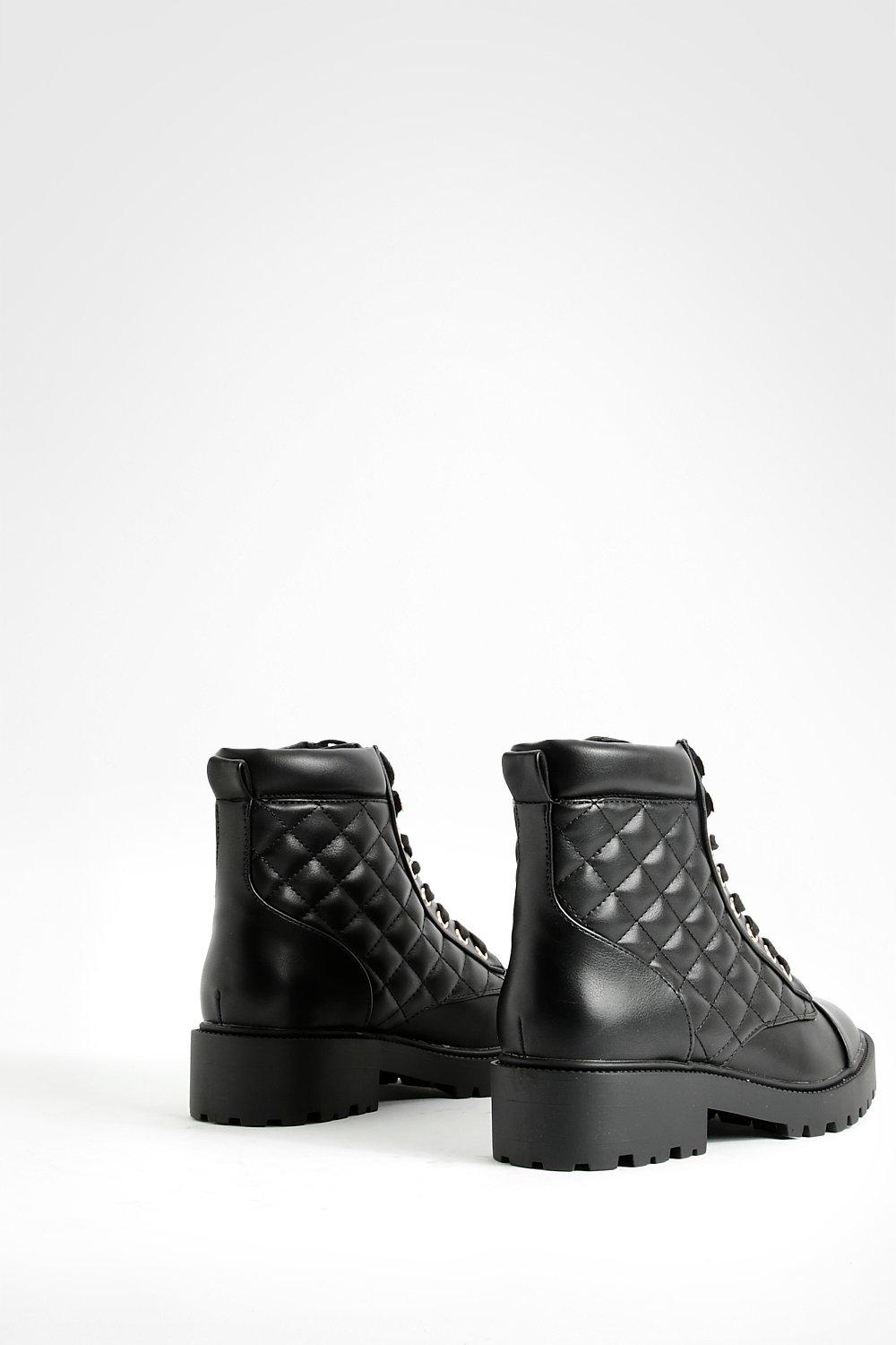 Quilted Combat Boots