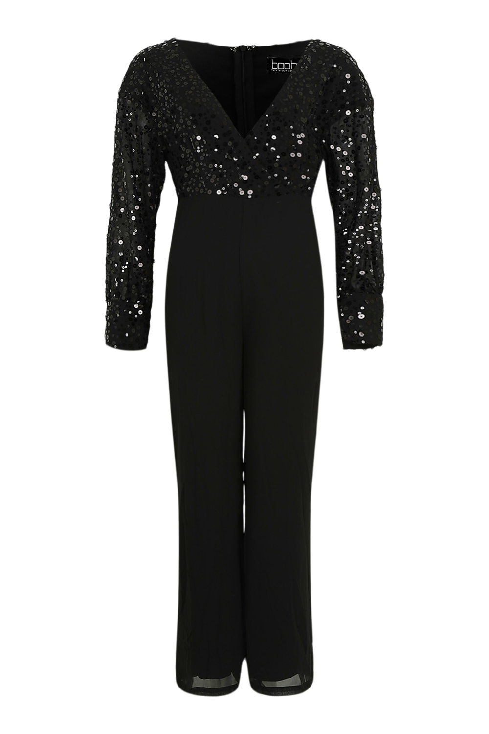 Sequin Wrap Culotte Jumpsuit boohoo
