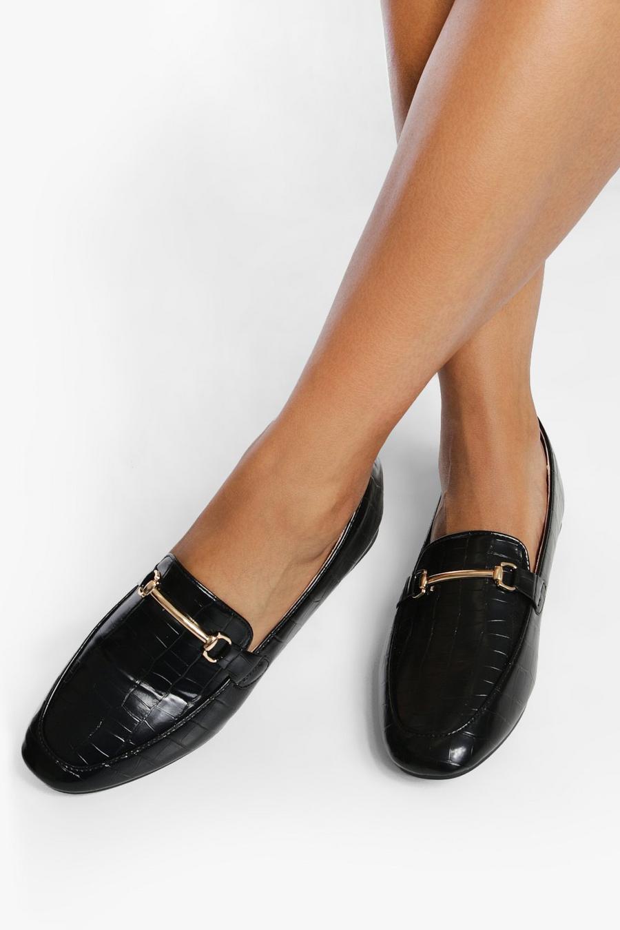 Black Bar Detail Loafers image number 1