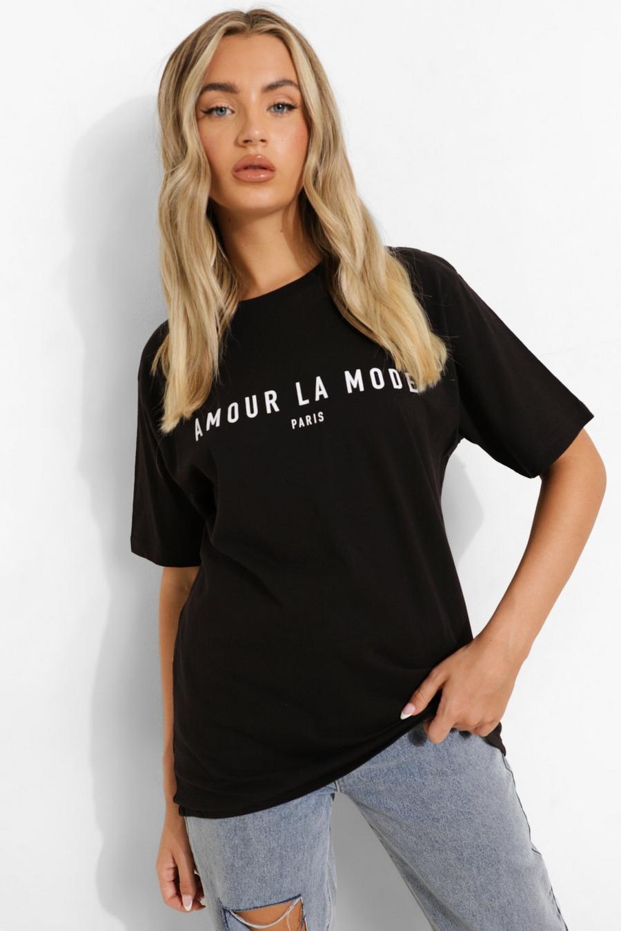 Black Amour La Mode Oversize t-shirt image number 1