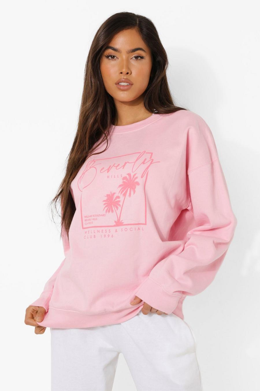 Pullover mit Beverly Hills-Print, Rosa image number 1