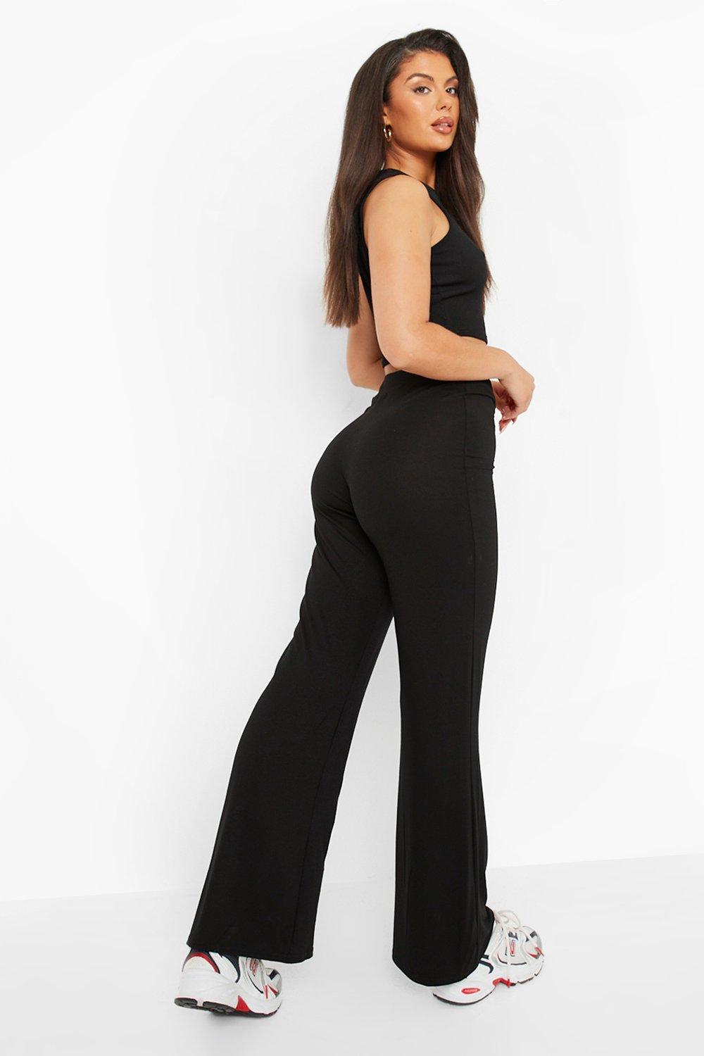 V Waistband Wide Leg Trousers | boohoo