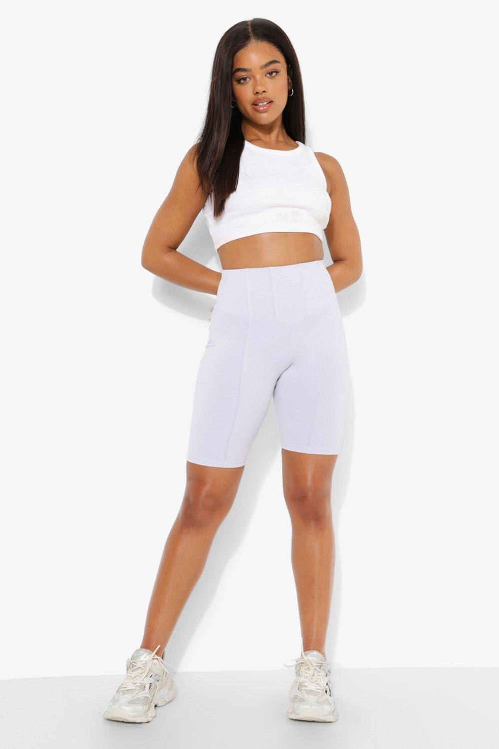 White Mesh Side Panel Cycling Shorts PrettyLittleThing