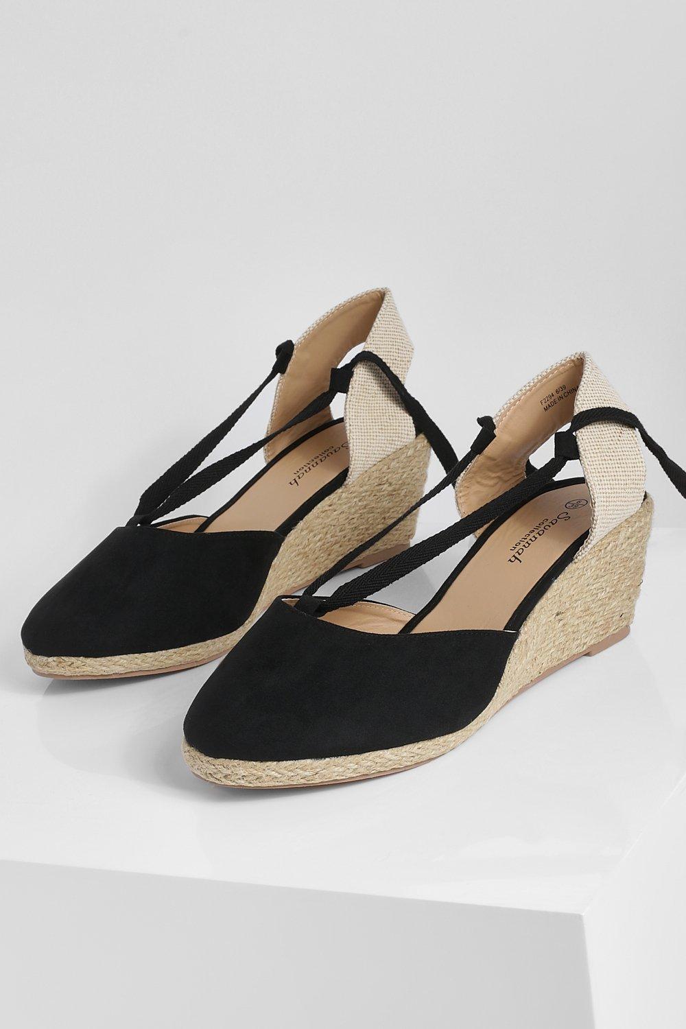 Black canvas wedges hotsell