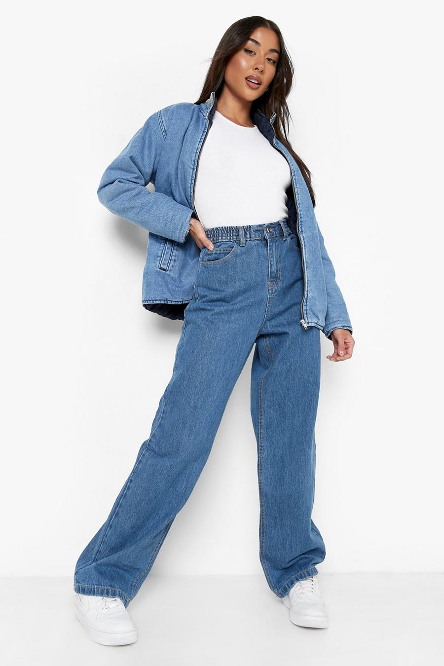 Mid blue High Waisted 90s Fit Dad Jeans image number 1