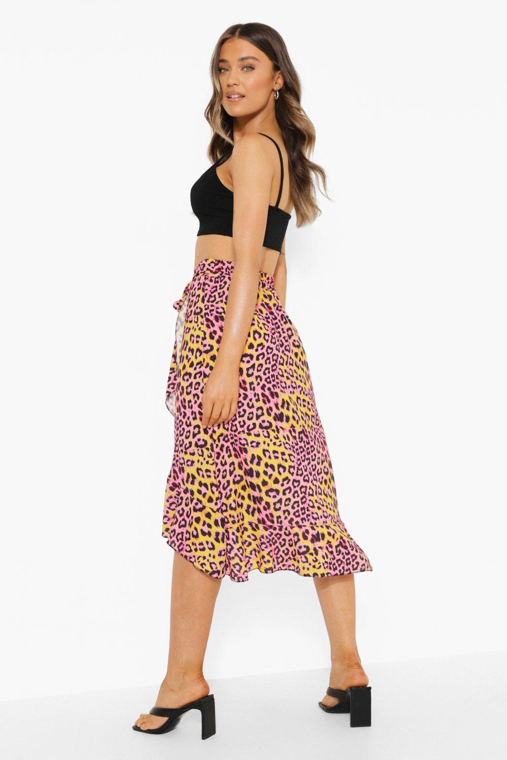 Leopard midi skirt clearance express