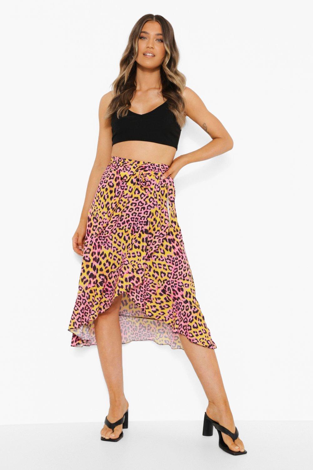 Leopard midi skirt outlet boohoo