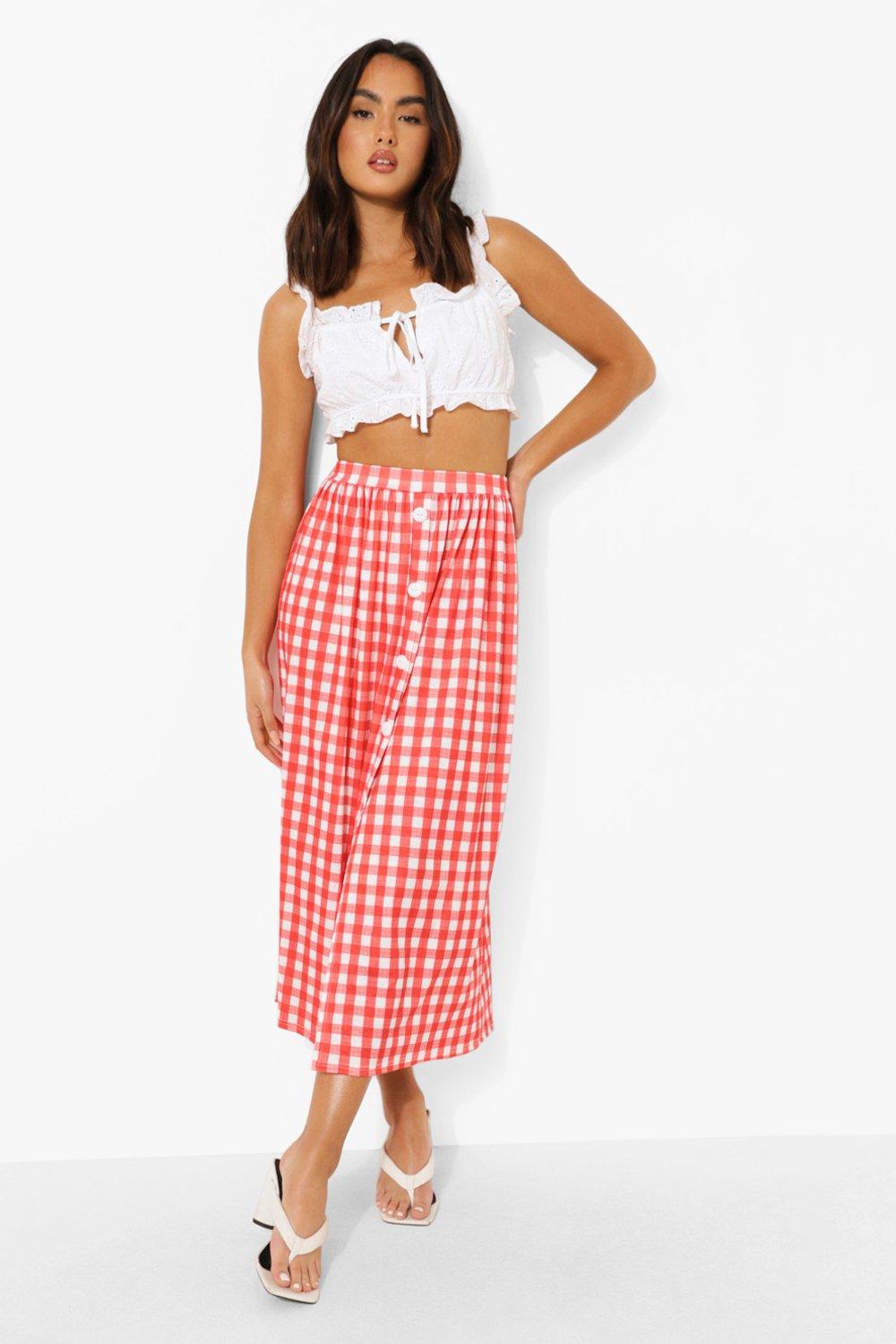 Gingham on sale skirt uk