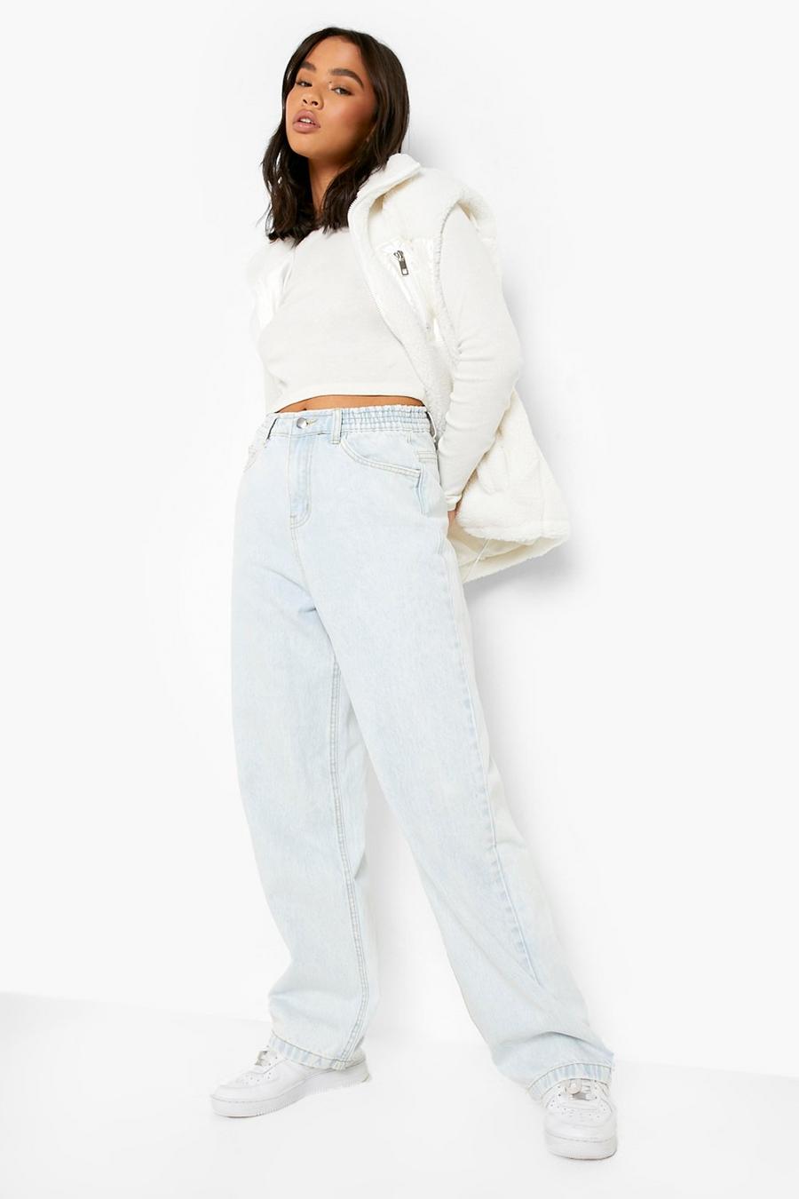 Bleached blue High Waisted 90s Fit Dad Jeans image number 1
