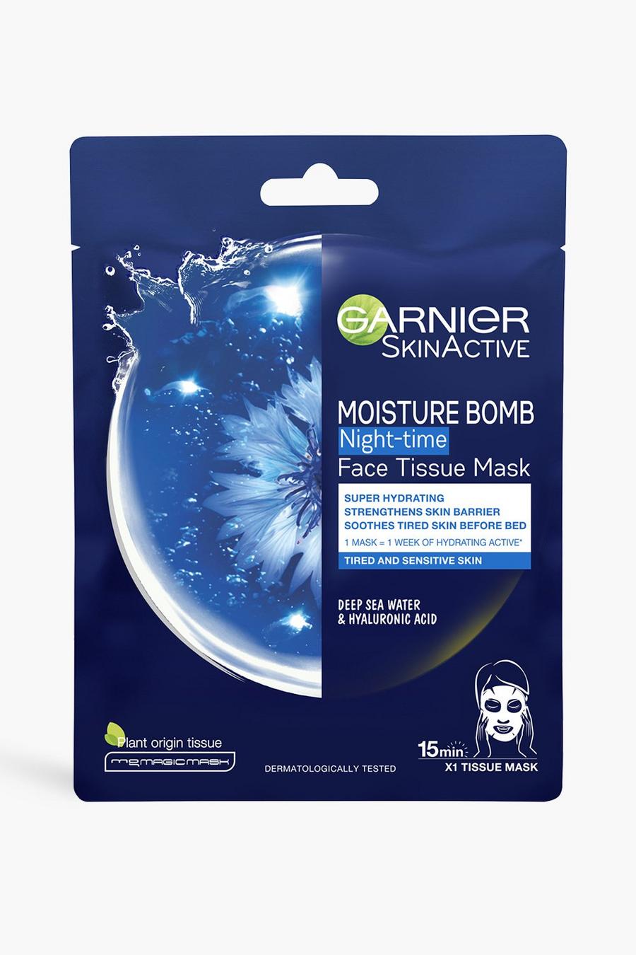 Blue Garnier Moisture Bomb Night-Time Deep Sea Water and Hyaluronic Acid Sheet Mask, 28g