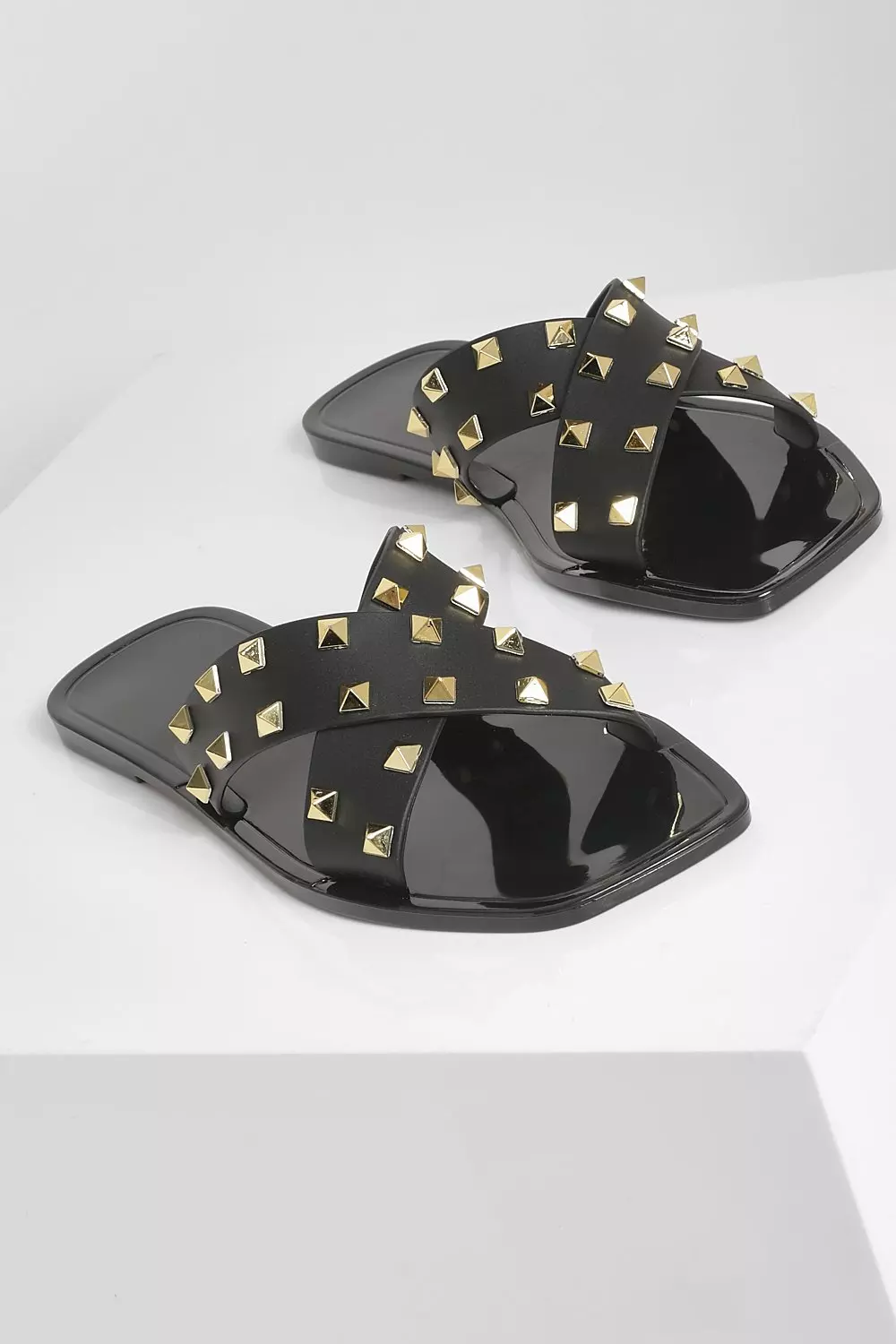 Black Jelly Studded Cross Over Slider alternative image
