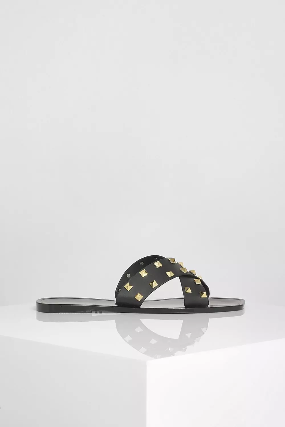 Black Jelly Studded Cross Over Slider alternative image