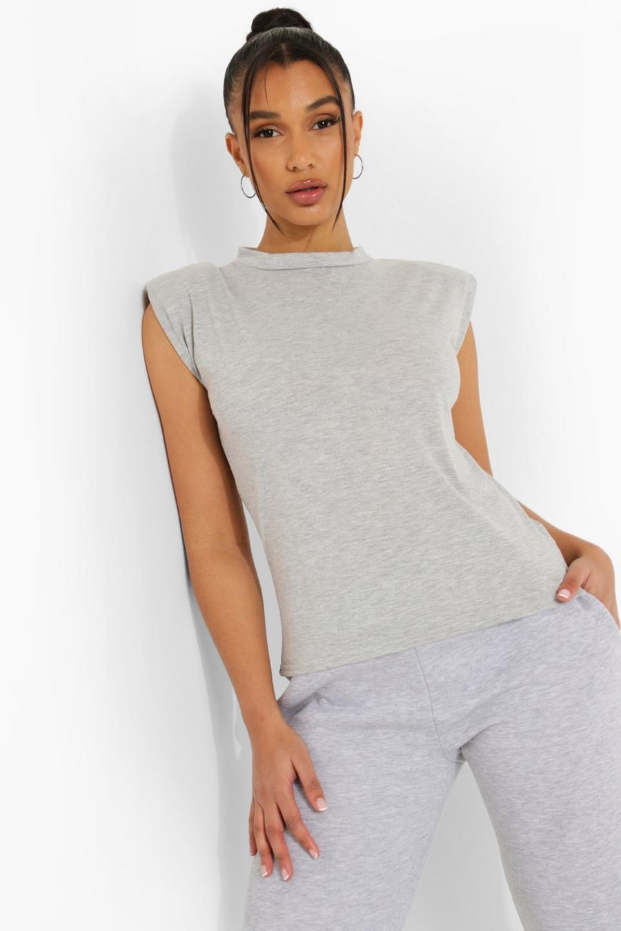 Grey Sleeveless T Shirt image number 1