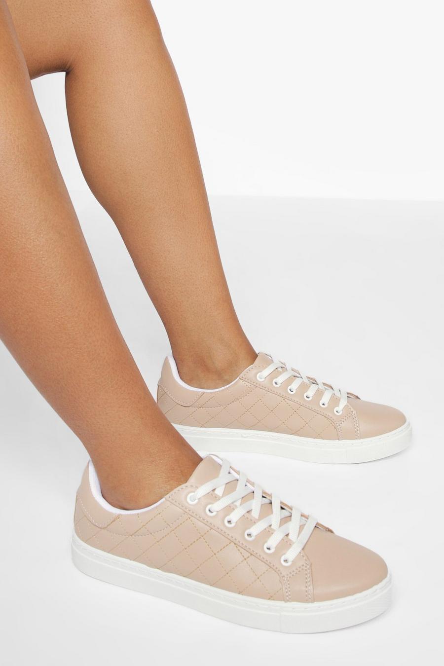 Nude Quilted Basic Flat Sneakers image number 1
