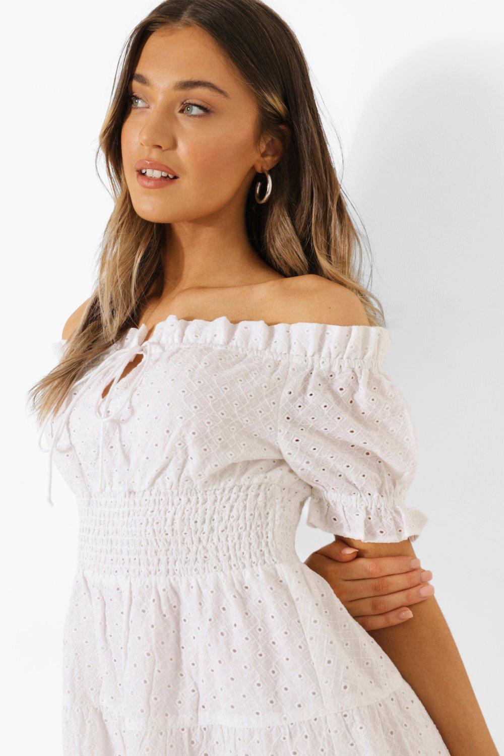 Lace tiered skater top dress