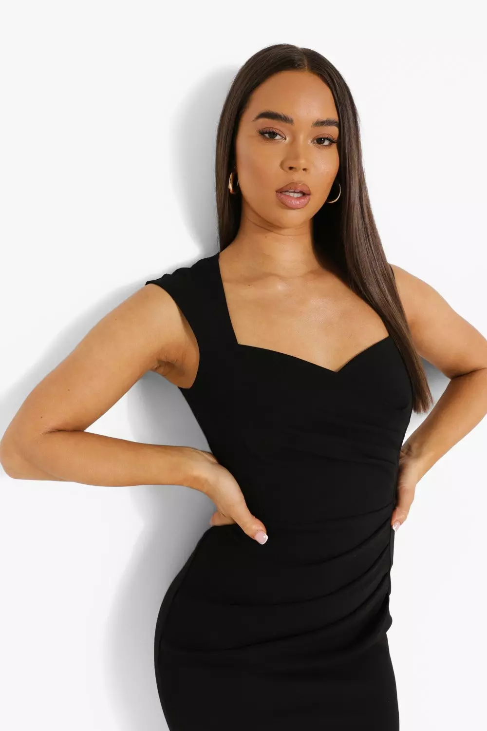 Ruched shop wiggle dress