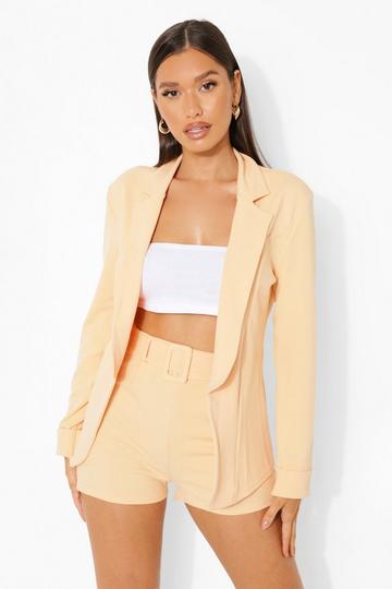 Mix & Match Belted Tailored Shorts peach