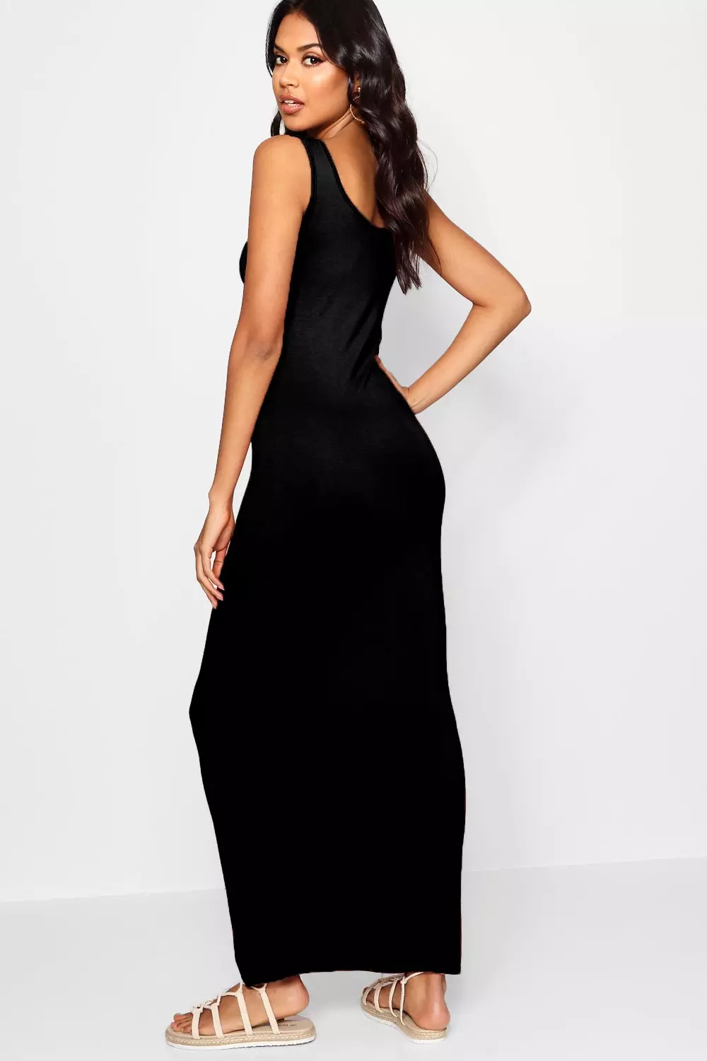 Boohoo maxi 2025 dress black