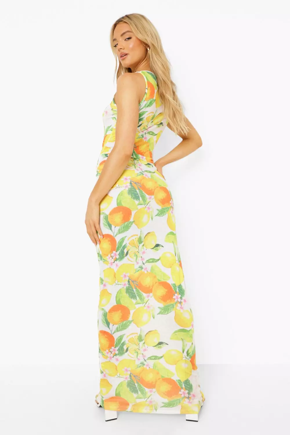 Citrus Print Maxi Dress