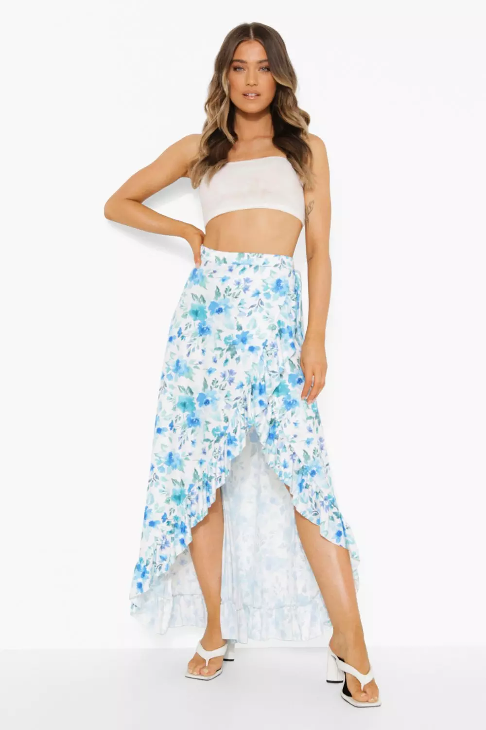 Floral shop jersey skirt