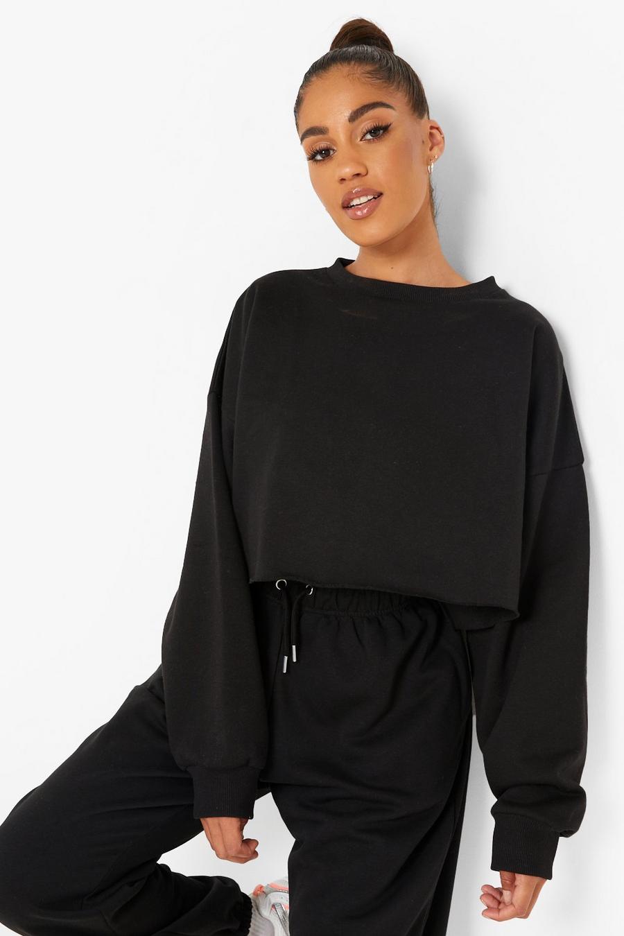 Black Cropped Sweater image number 1