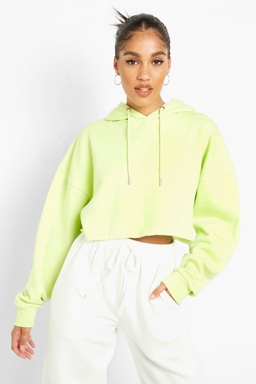 Lime green shop cropped hoodie