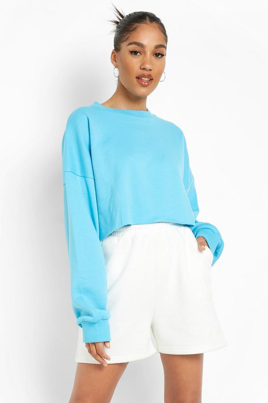 Blue Cropped Sweater image number 1