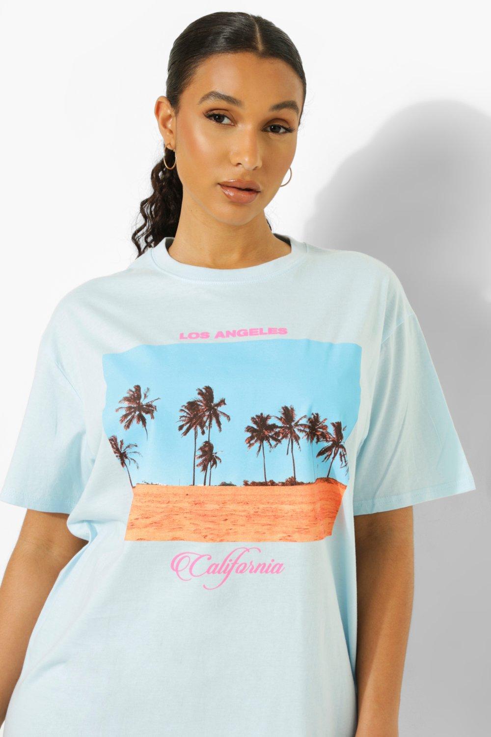 Hulpeloosheid Bezet Convergeren Oversized California Palmboom T-Shirt | boohoo