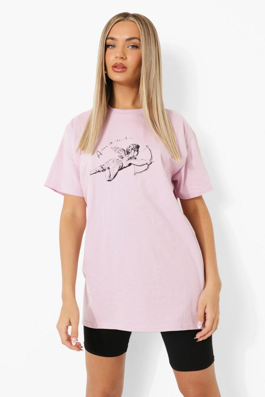 Lilac Amour Oversize t-shirt image number 1