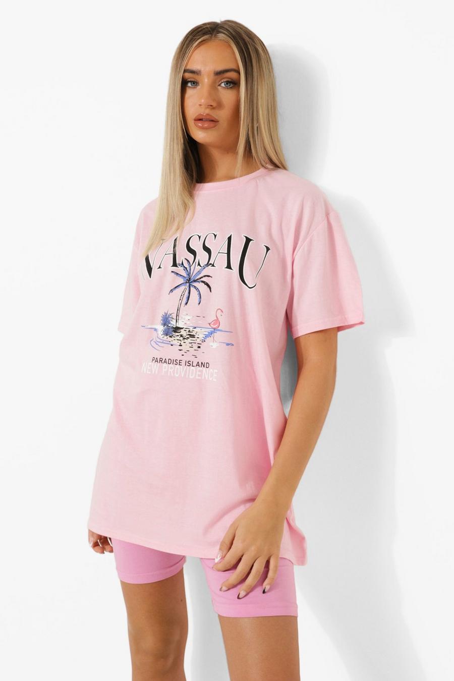 Pale pink Bahamas Oversized  T Shirt image number 1