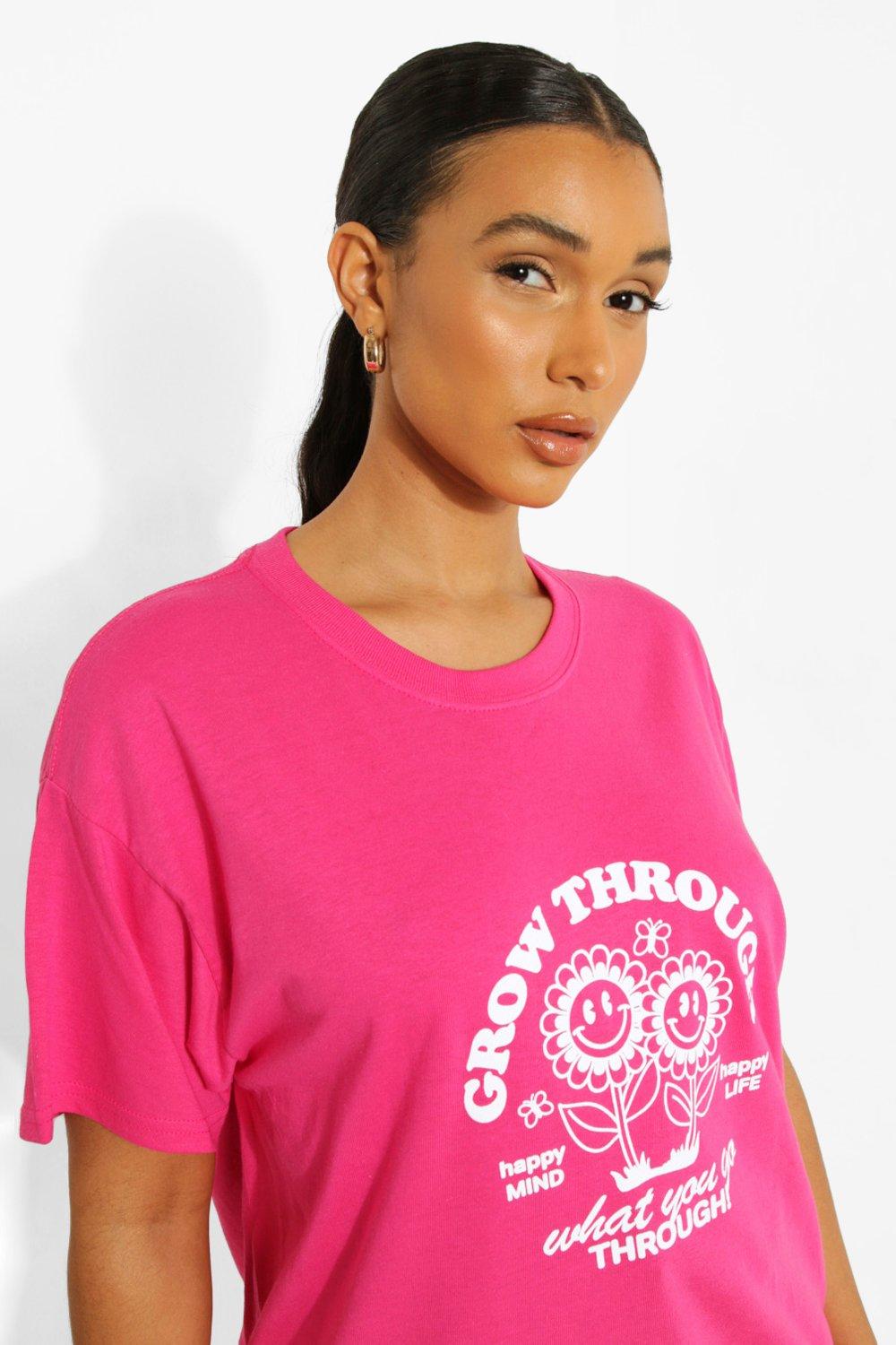 Cotton Bright Pink Oversized T-Shirt