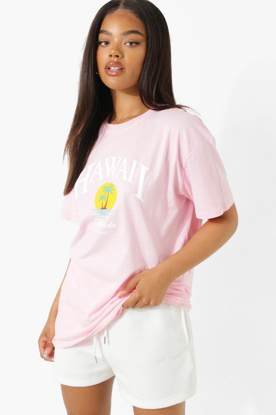Pale pink Hawaii Oversized T Shirt image number 1