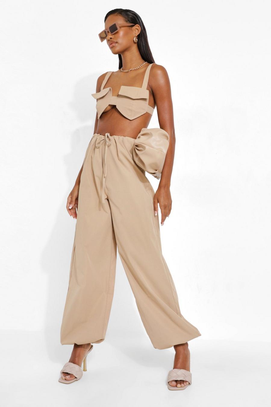 Sand Utility Bralette & Oversized Trousers image number 1