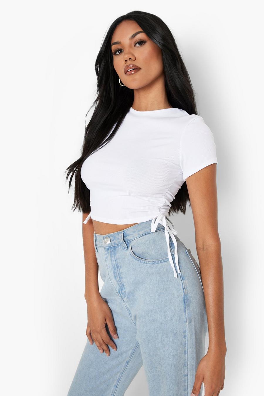 Side Ruched Ribbed Top |