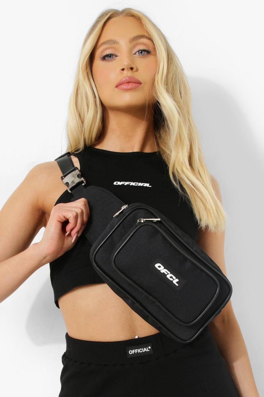 Black Nylon Bum Bag With Official Tab image number 1