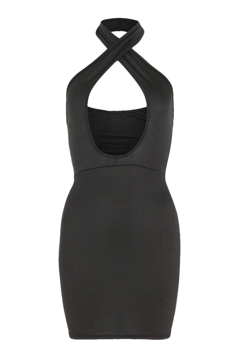 boohoo black slinky dress